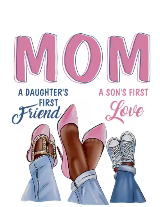 MOM - Daughter & Son Iron-On Decal Only