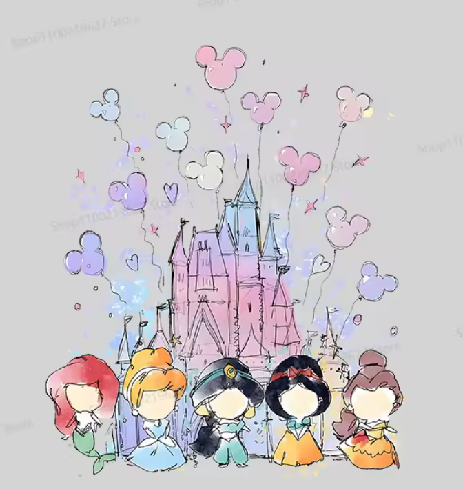 Princess Castle Iron-On Decal Only