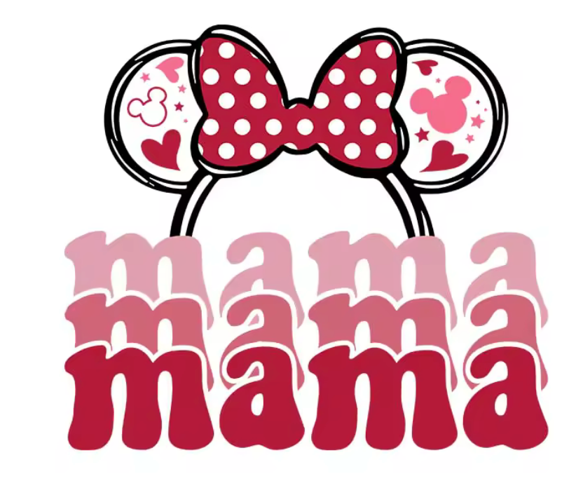 Mama & Mini Minnie Mouse Iron-On Decal Only
