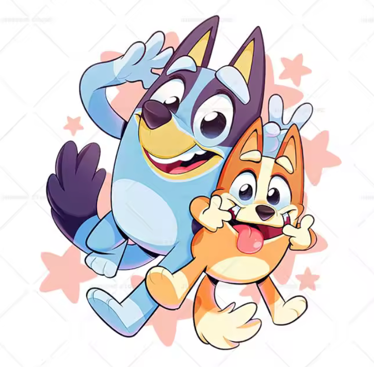 Bluey & Bingo Iron-On Decal Only